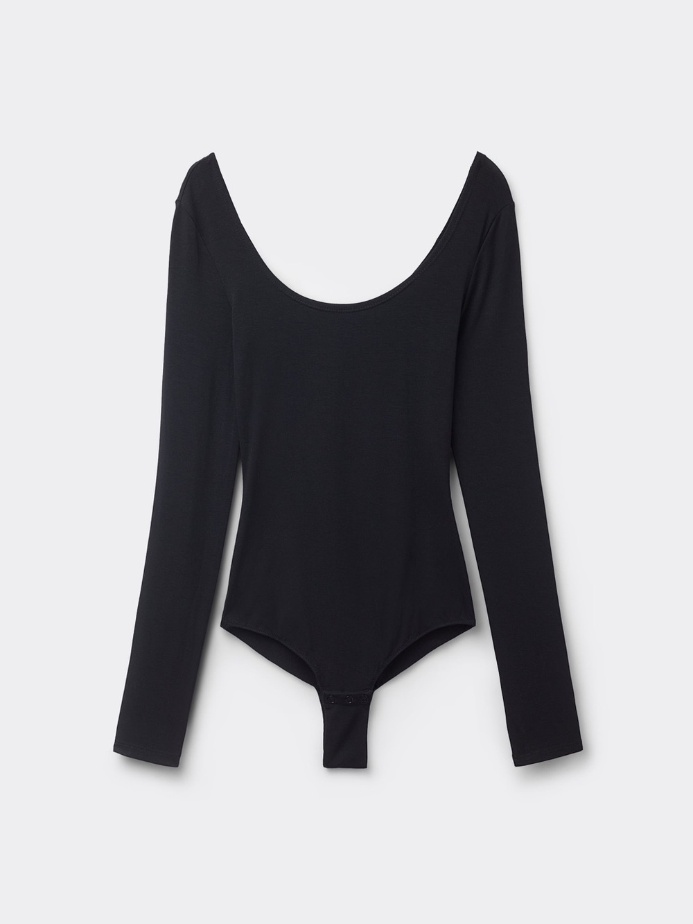 INTIMISSIMI Modal Black Long-Sleeve Scoop Neck Bodysuit